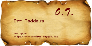 Orr Taddeus névjegykártya